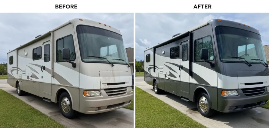 Before and After RV Ceramic Coating Florida